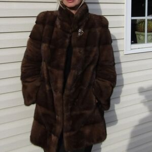 Elegant Brown Fur Coat